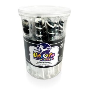 Mini Unicorn Pops Spiral Twist Mixed Berry 6.5" Lollipop 24ct